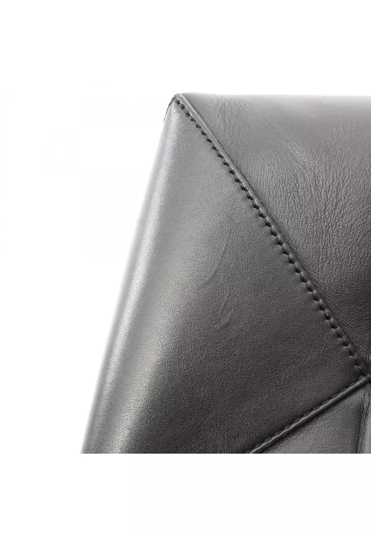 Pre-Loved LOEWE puzzle fold mini 2WAY Handbag leather black