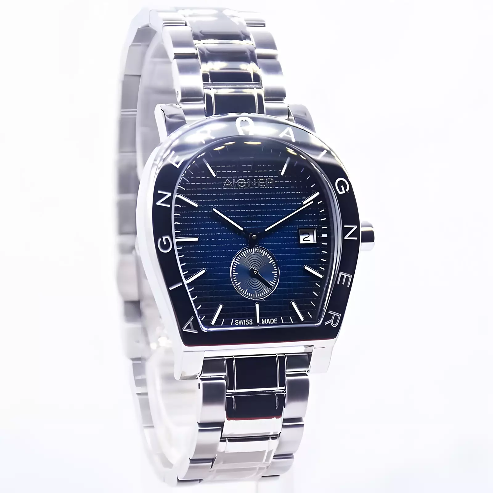 Aigner Daiano - Jam Tangan Analog Pria - Blue Dial - All Silver Stainless Steel - AGW.269006 