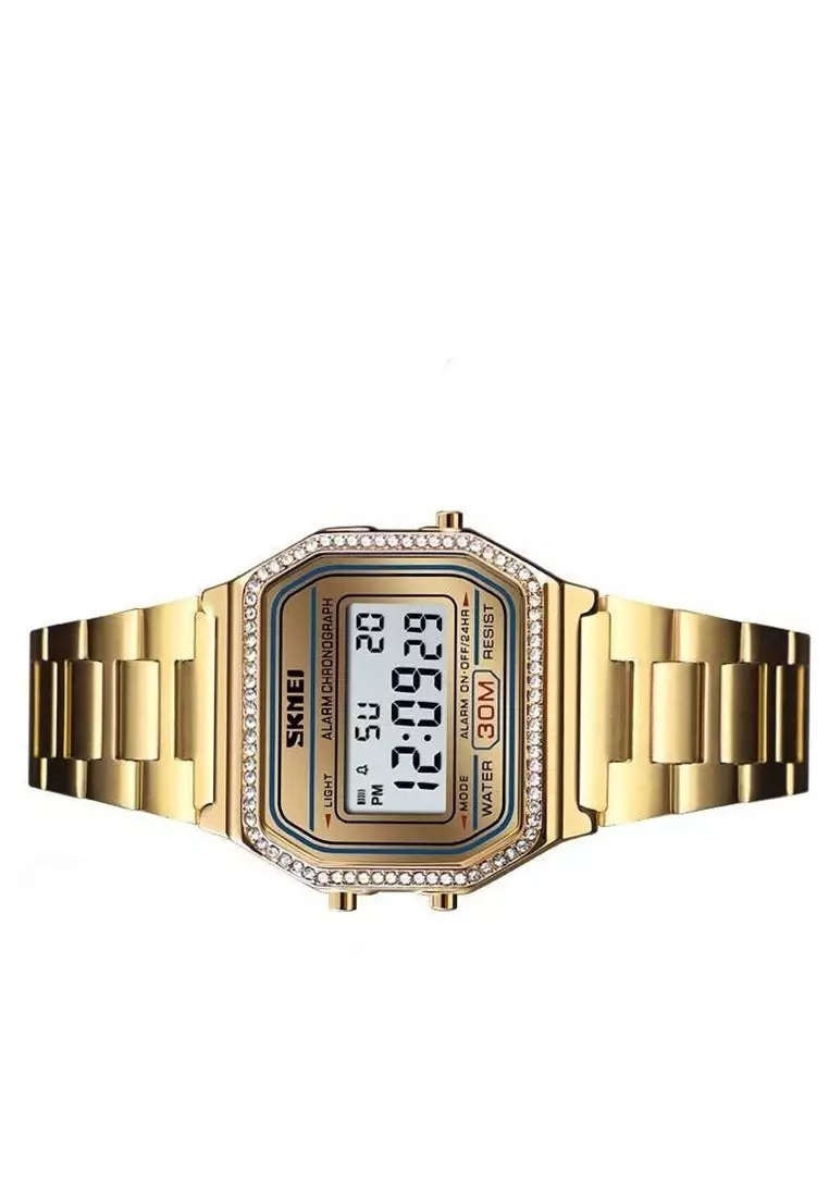 Jam Tangan Kasual Digital Pria Waterproof Strap Tali Material Stainless Steel GS48 ORIGINAL