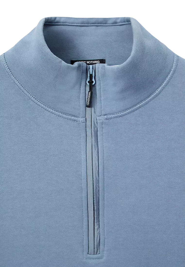 MENS BLUE SHADOW KRAVIZ 1/4 ZIP WITH PARACHUTE OVERLAY