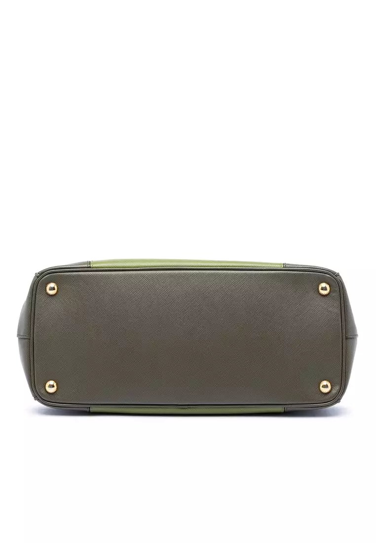 PRADA Pre-Loved Prada Medium Bicolor Saffiano Lux Galleria Double