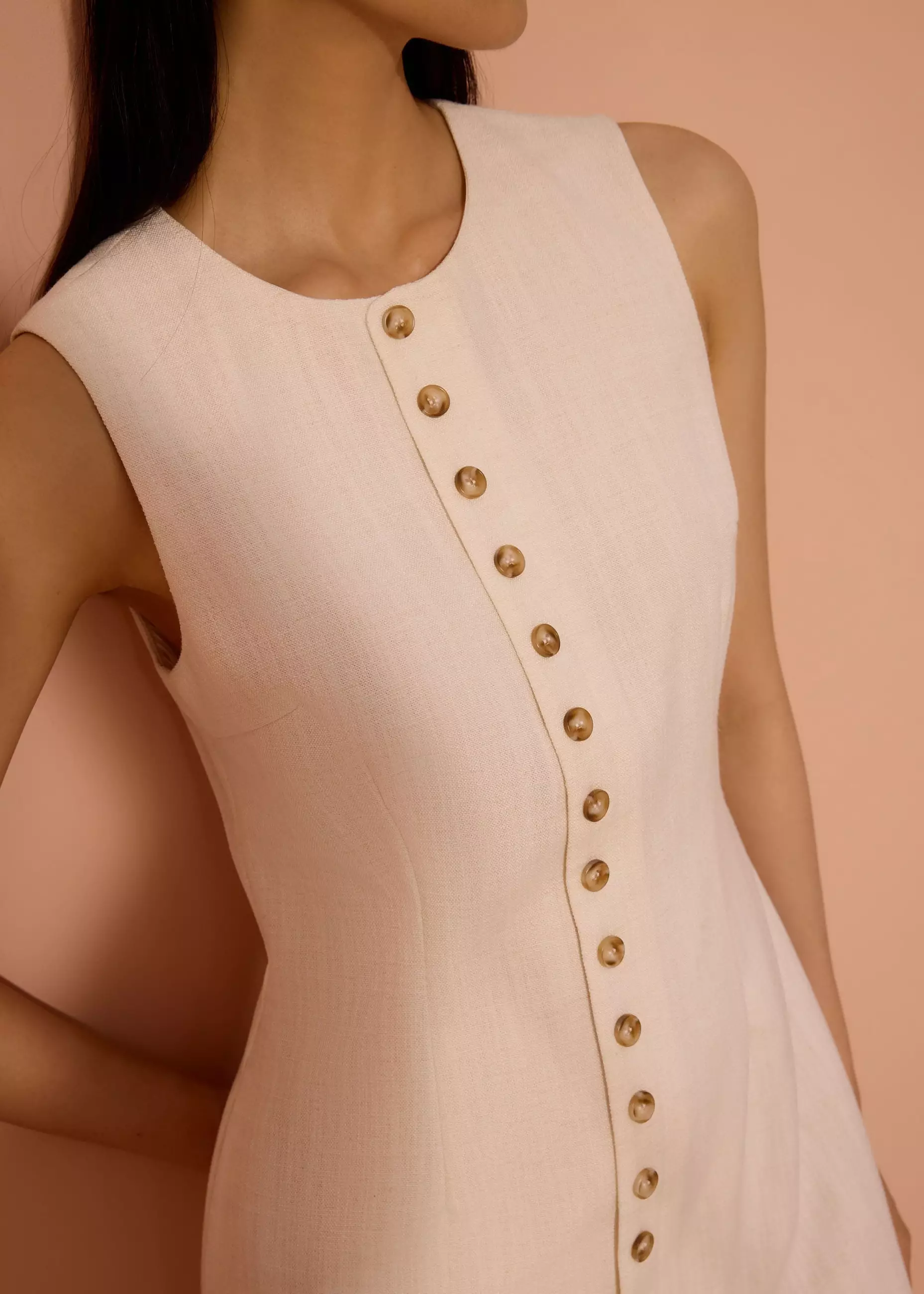 Dress Wanita - Rani Textured Button Down Mini Dress