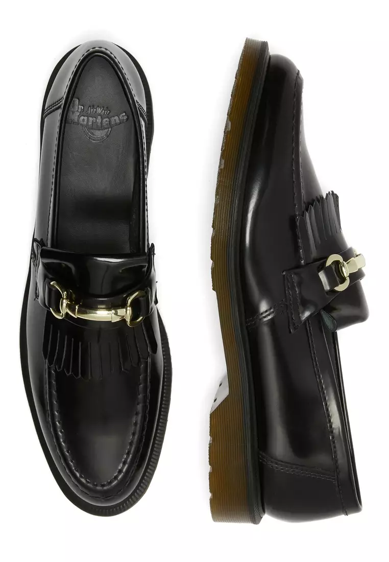 ADRIAN SNAFFLE SMOOTH LEATHER KILTIE LOAFERS BLACK - WOMEN