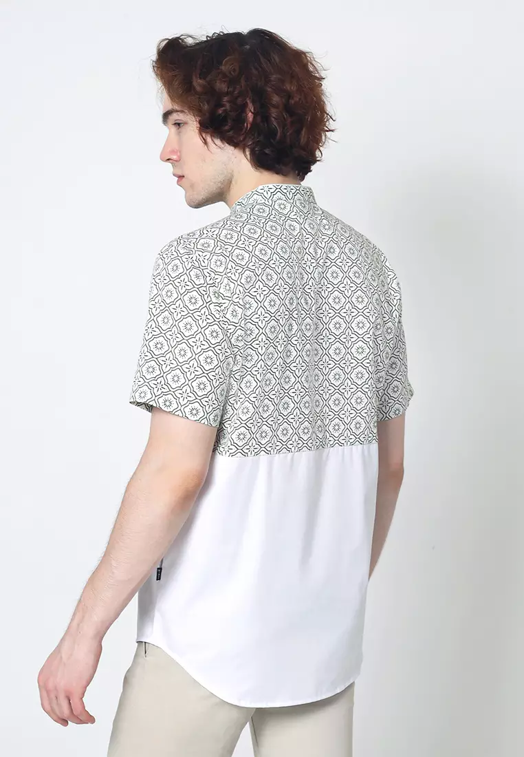 Kemeja Koko Pria Lengan Pendek Zaid Green Baju Muslim Pria