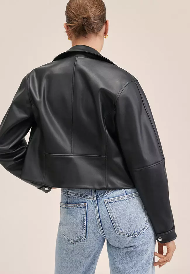 Crop Leather Effect Jacket – Terranova Philippines