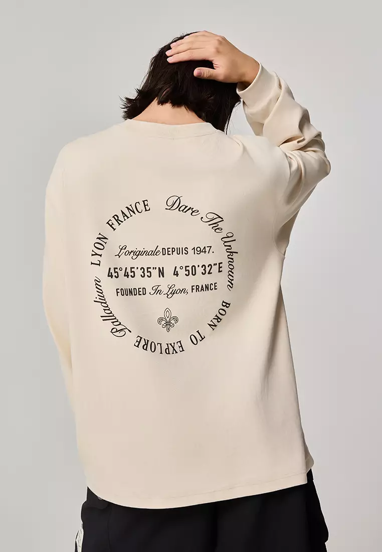 MEN'S THEME PRINTED LOOSE FIT LONG SLEEVES T-SHIRT