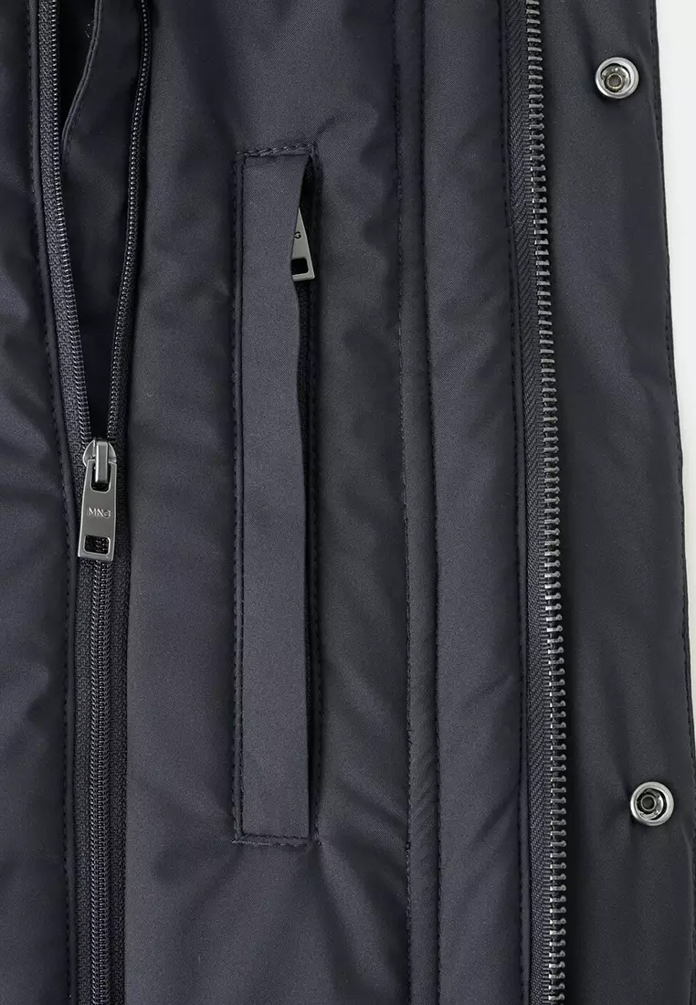 Detachable Water-Repellent Padded Parka Jacket