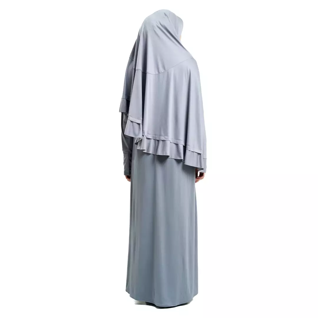 Rabbani - Dresslim Muslim Wanita Dewasa Lengan Panjang Ilana SG - Steal Grey