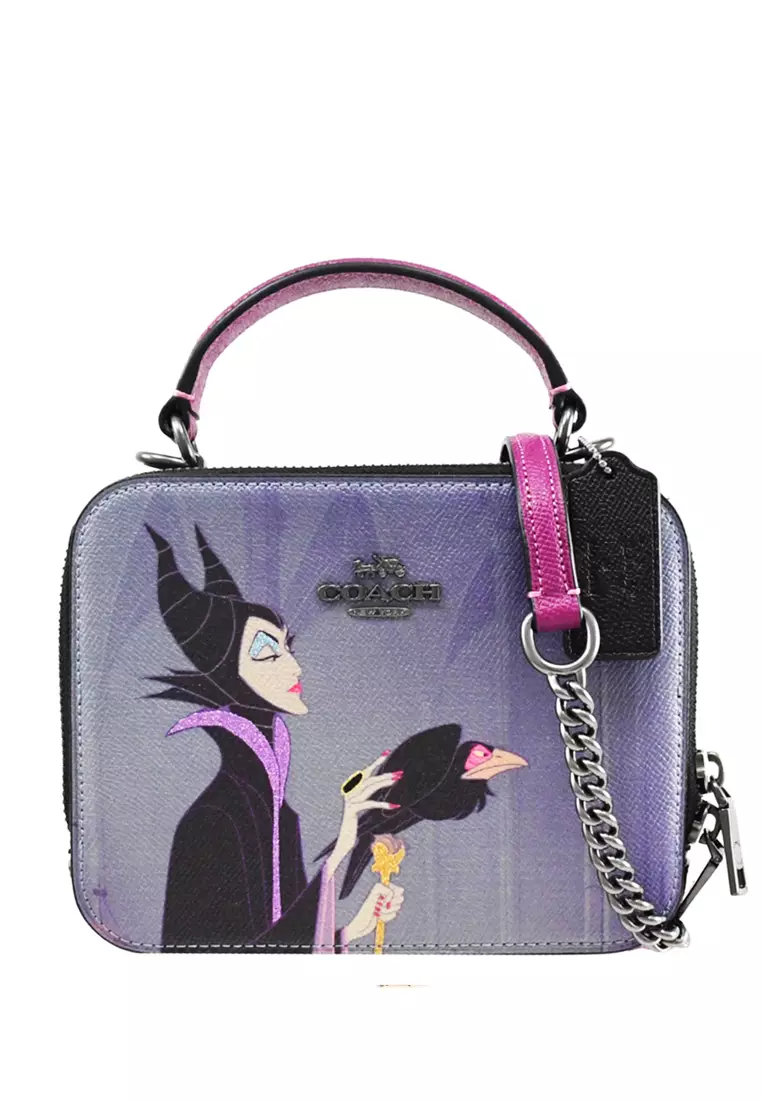 Coach Coach X Disney Box Crossbody With Maleficent Motif Purple 2024