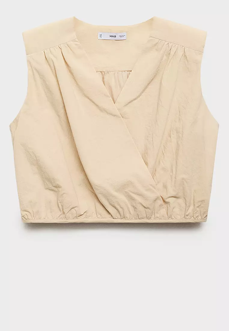 Gathered Details Cotton Blouse