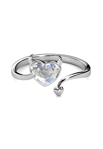 Her Jewellery silver Evil Love Ring -  Made with Swarovski Crystals 4A5F8ACD5572B1GS_1