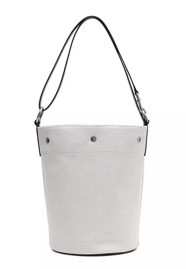 Rive Gauche Bucket Bag in White Linen