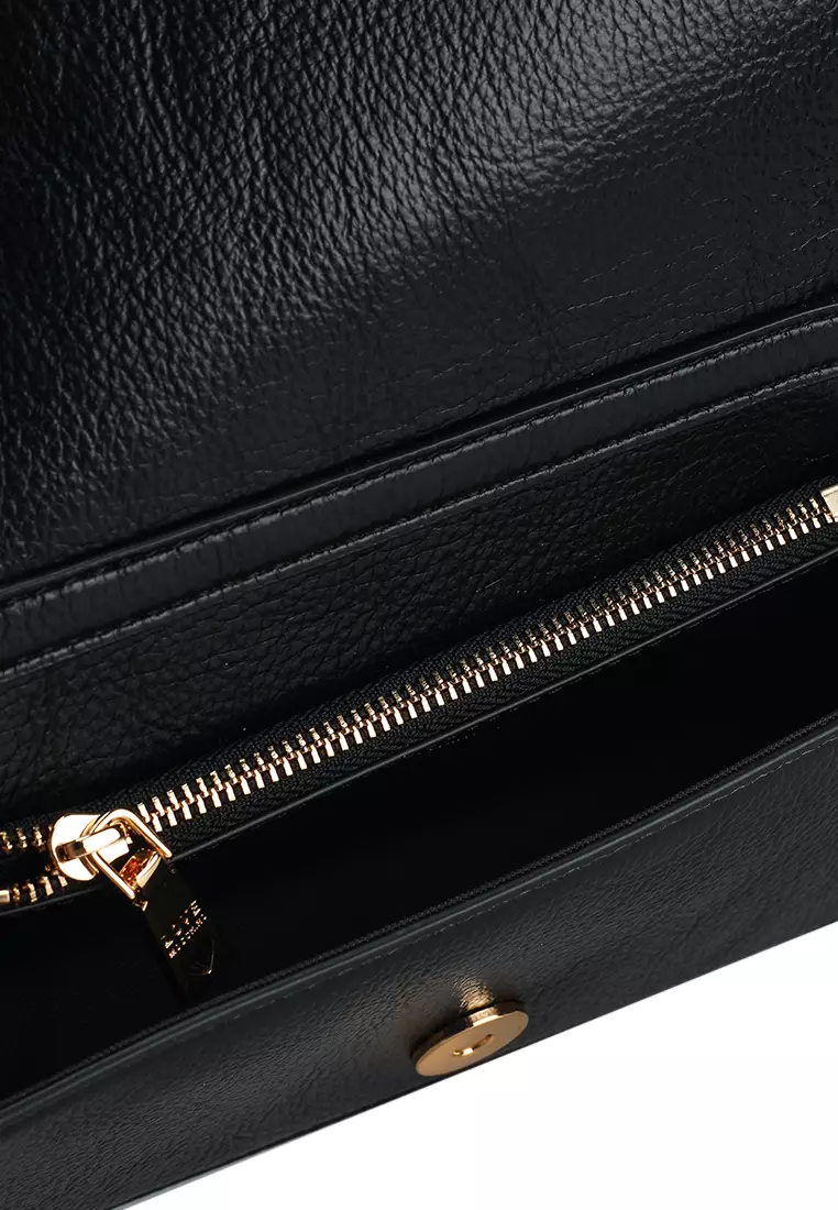 金色鎖頭商標飾牌斜孭銀包 (nt)