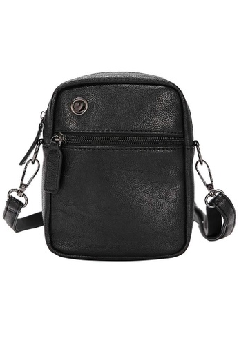 Lara black Plain Zipper Pocket Cross Body Bag - Black B3E5EACBCDA414GS_1