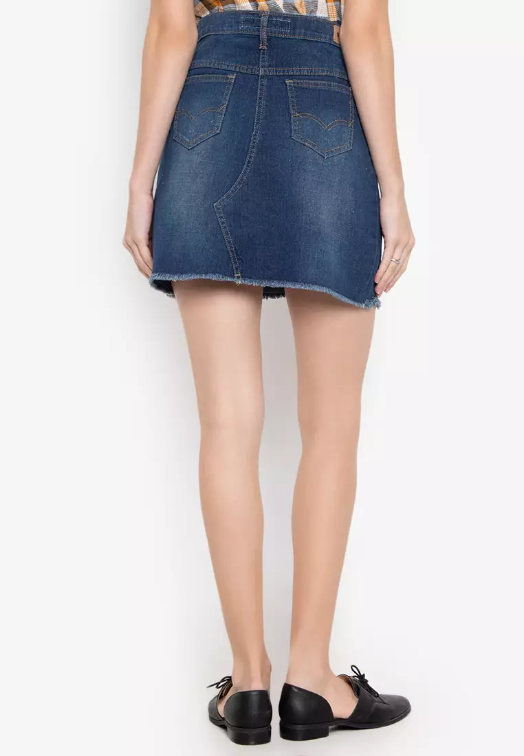 Denim skirt clearance zalora