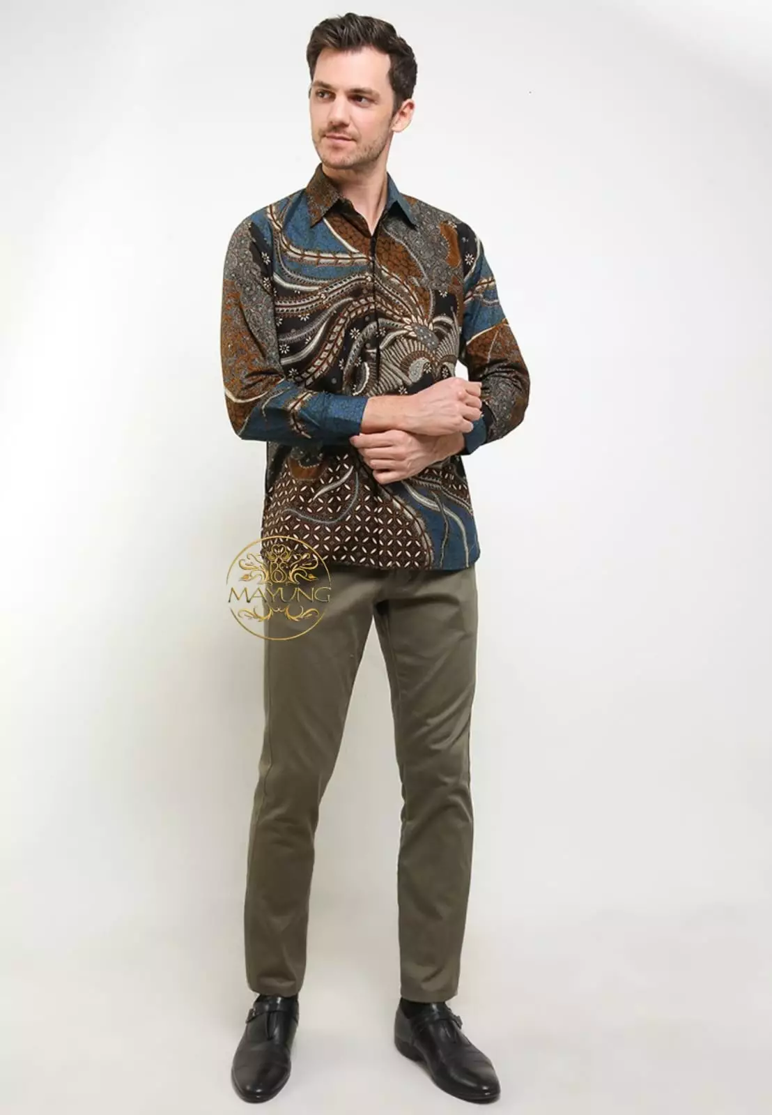 Dwi Cendrawasih Blu Kemeja Batik Pria Premium Slimfit Modern Lengan Panjang