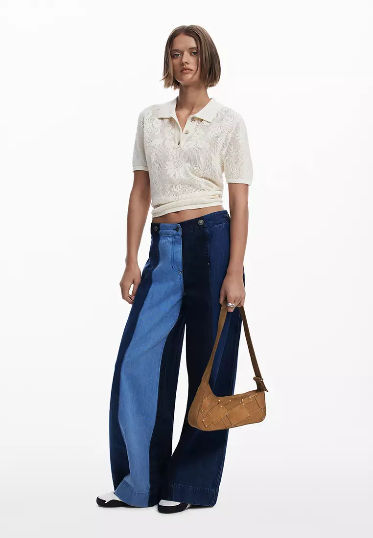 100% leather bag with small asymmetrical flap