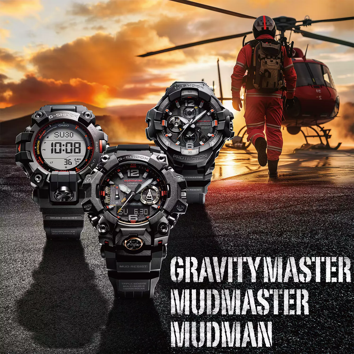 Casio G-shock MUDMASTER GWG-B1000EC-1A MASTER OF G-LAND Tough Solar - Jam Tangan Analog Digital Pria - Black Resin Band