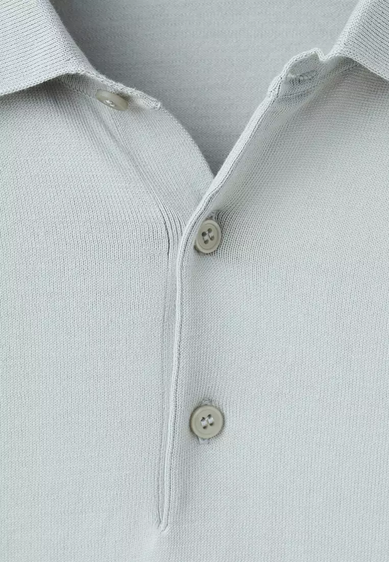 Fine-Knit Polo Shirt