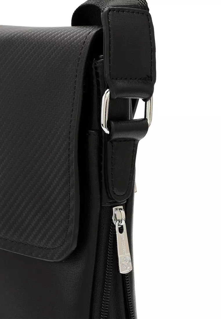 Textured Messenger Bag / Crossbody Bag / Sling Bag - Black