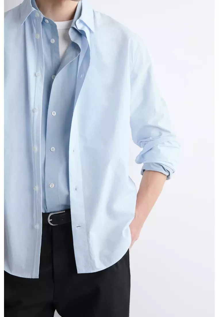RELAXED PIMA COTTON-POPLIN SHIRT