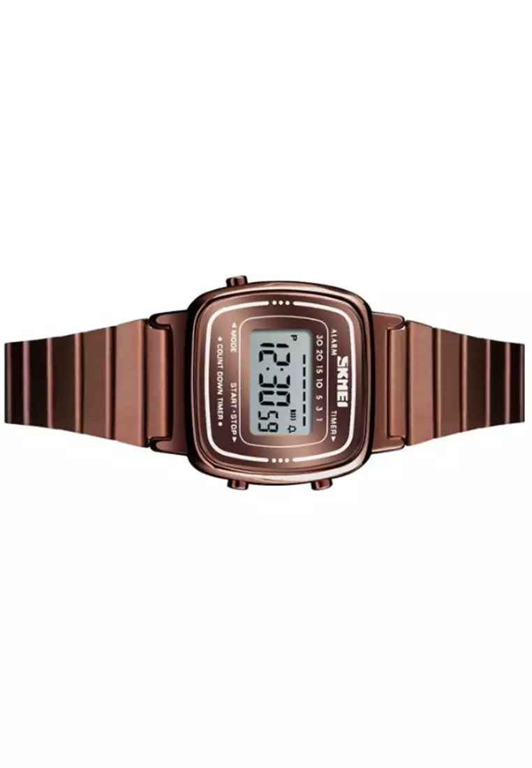 Jam Tangan Casual Digital Wanita Waterproof 50m Strap Tali Material Stainless Steel LA60 ORIGINAL