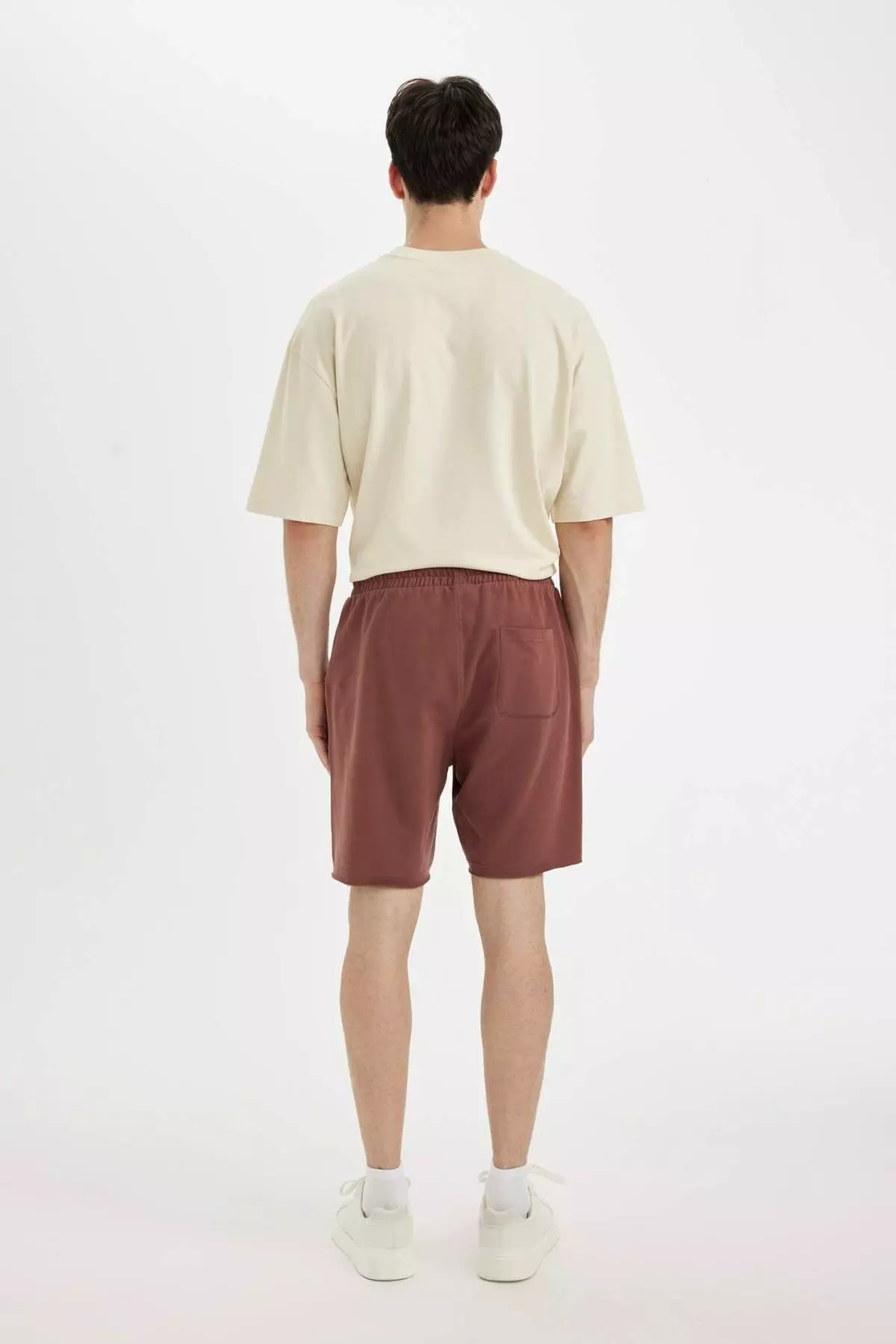 100% Cotton Slim Fit Slim Fit Narrow Leg Pocket Basic Plain Shorts B8673Ax24Sm