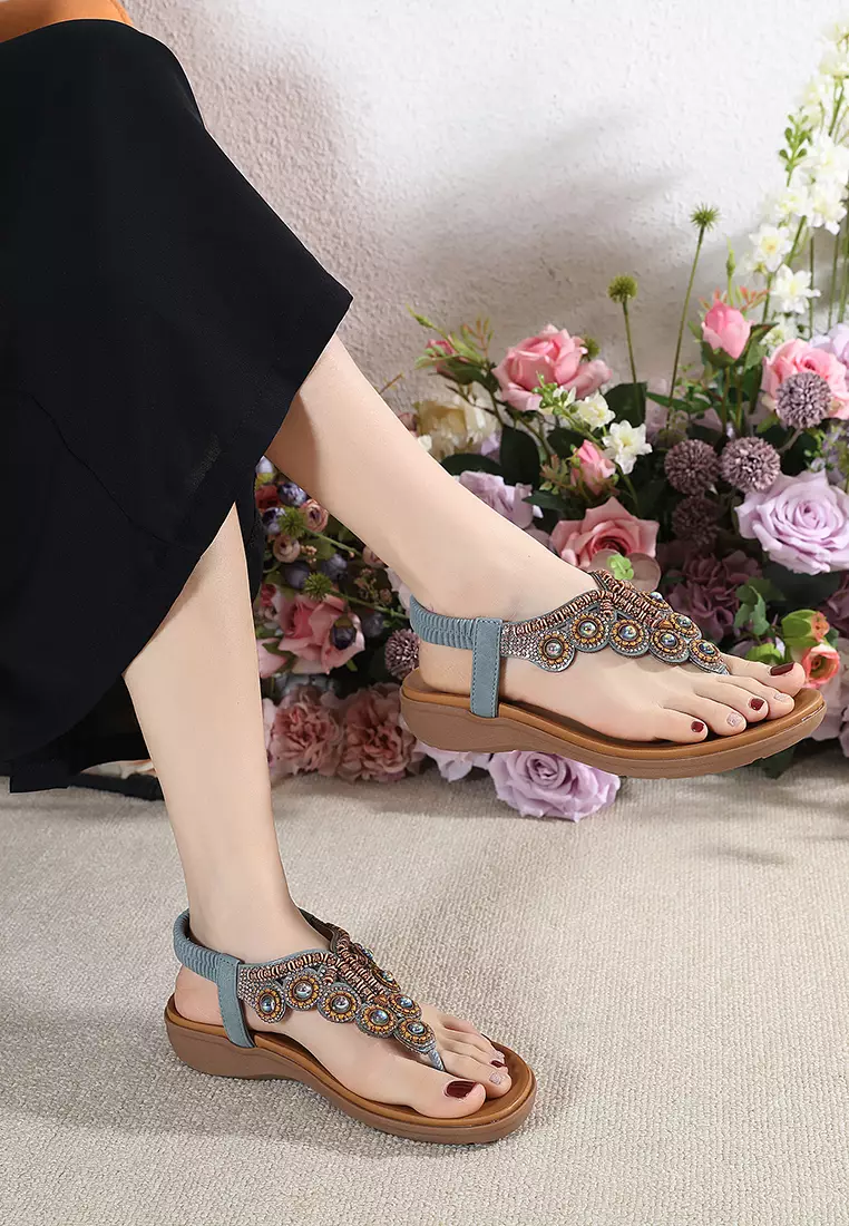 3CM Rhinestone Strap Flip Flops ALM2230-1