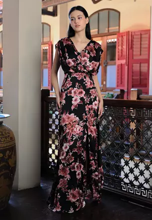 chinese dress ladies Shop Floral Maxi Dresses at She Creates Stories in Singapore