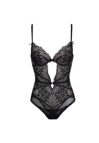 Buy XAFITI Women's Sexy Push Up One-piece Bodysuit Lingerie - Black 2023  Online | ZALORA Singapore