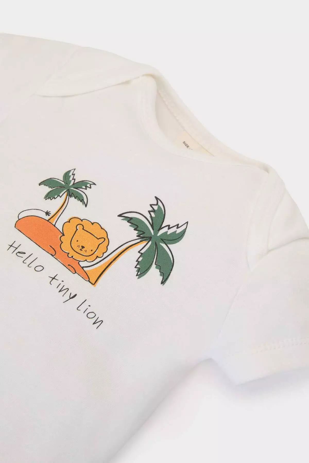 Baby Boy Newborn Crew Neck Dinosaur Printed Ribbed Short Sleeve Snap Fastener Bodysuit E8229A525Sm