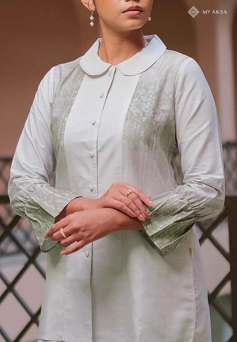 My Aksa Tunik Batik Wanita Lengan Panjang Al Barra Olive
