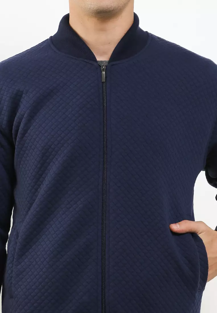 GRAHANGGRA Comfy Jaket Diamond Fleece - Navy Blue
