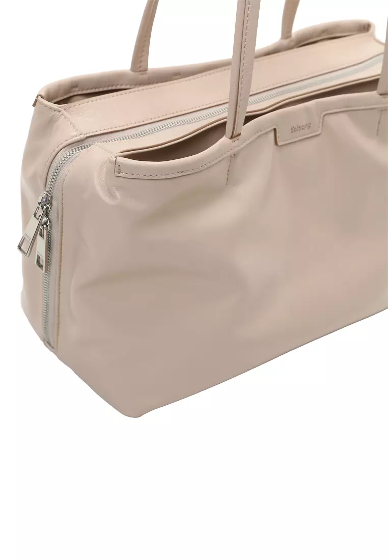 TONA East-West Boston Shoulder Tote Bag II - Milkshake Latte