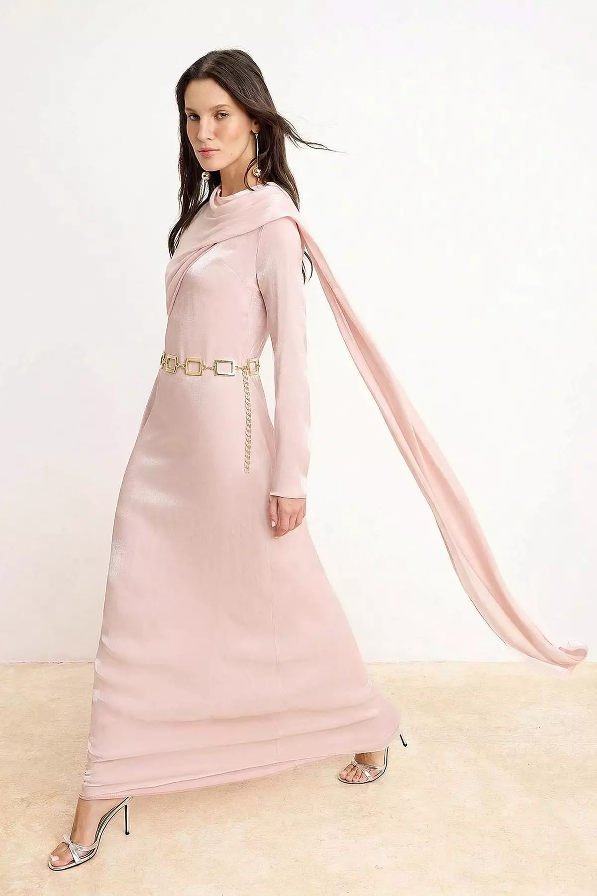 dusty pink dress with hijab HYRA DRESS (DUSTY PINK)  Hijabistahub