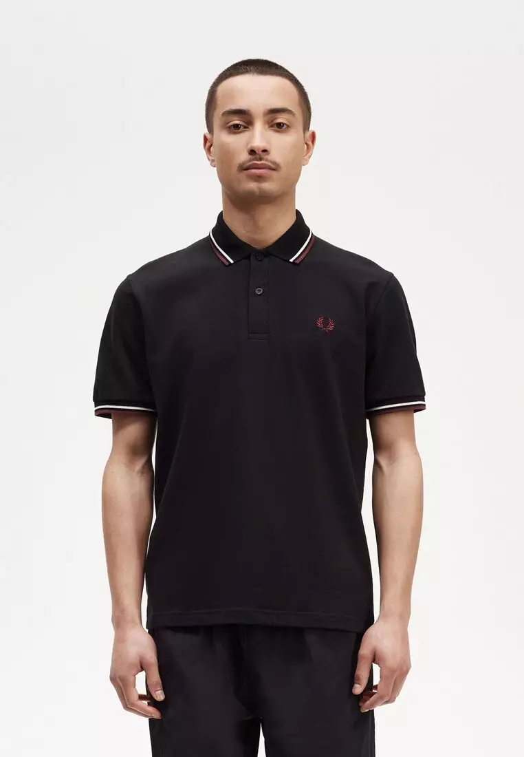 Fred Perry M12 Made in England Twin Tipped Fred Perry Shirt (Black / gne / Champagne)