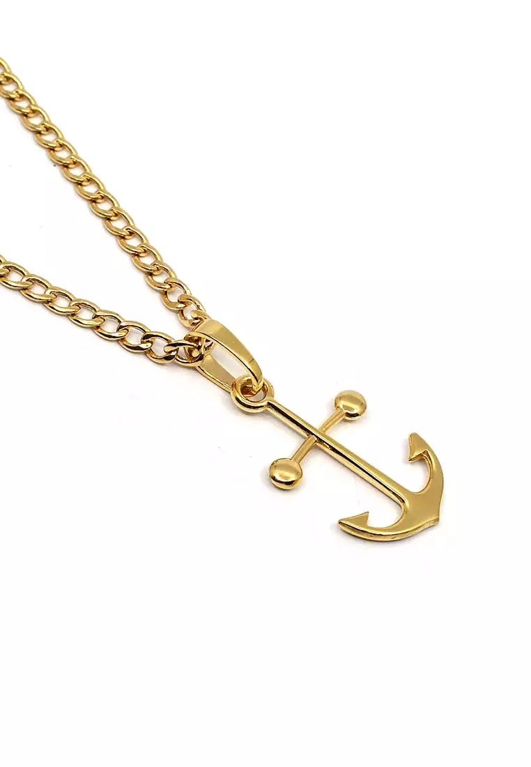 18K Italian Made Yellow Gold Necklace and Pendant