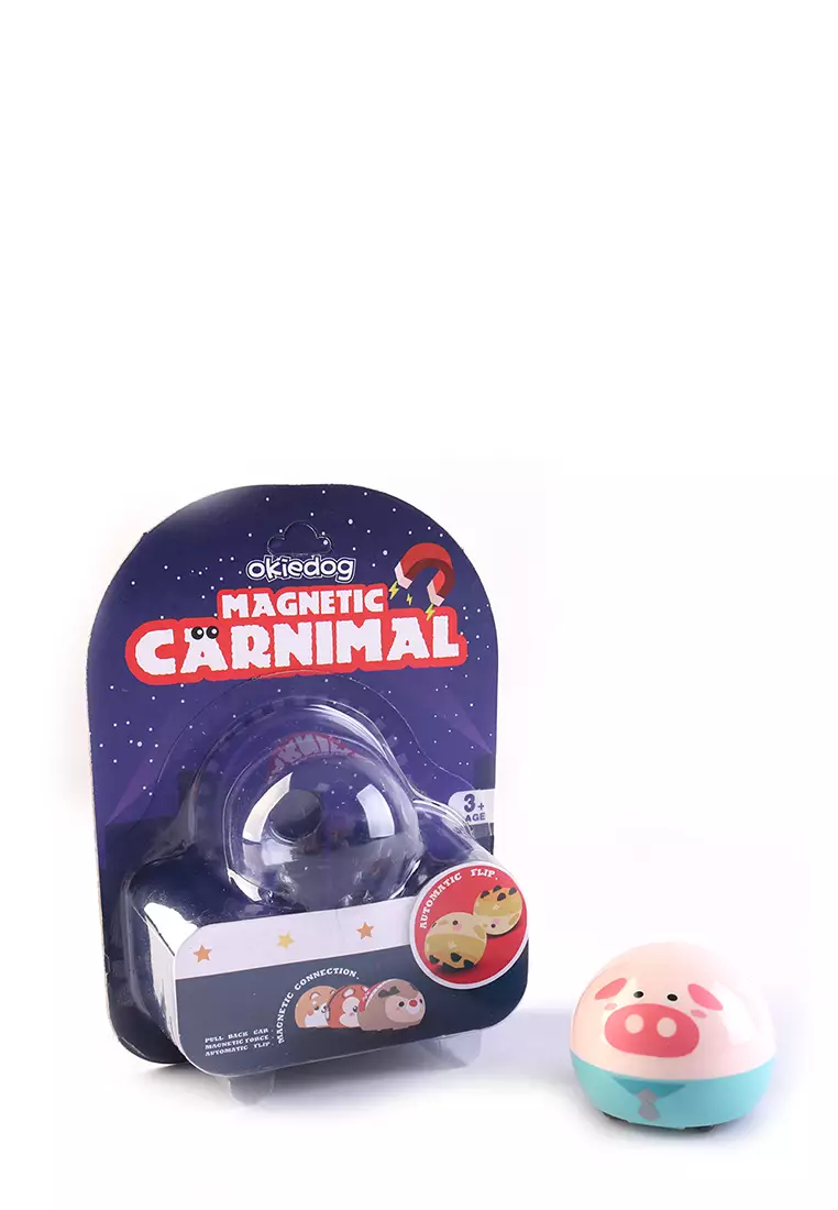 Okiedog Magnetic Carnimal Pig - Mobil mainan magnet anak