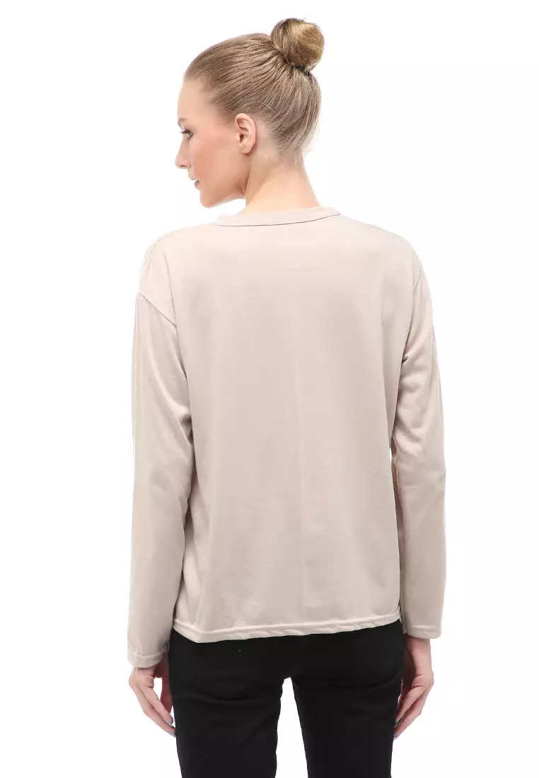 Dreama Kaos Oversized Long Sleeves Atasan Wanita Relaxed Fit - Bepan Triple Daisy