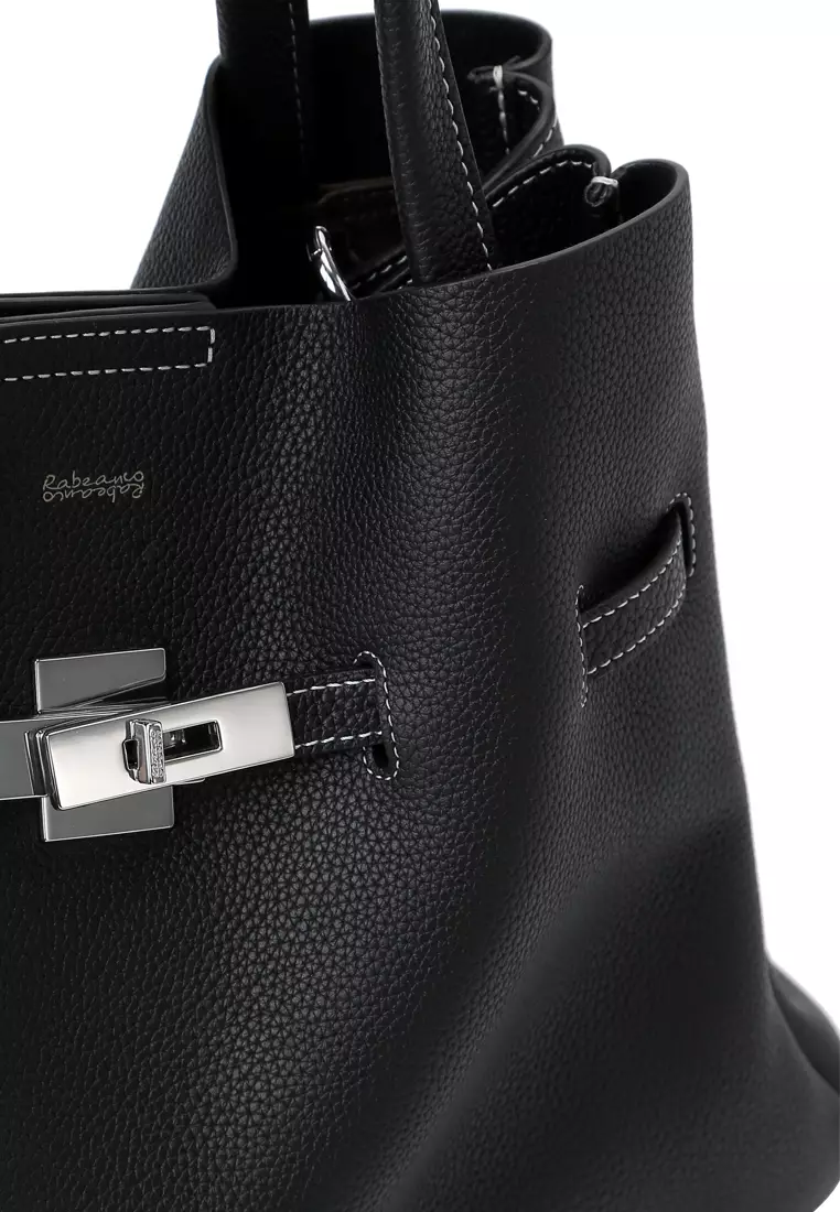 SAOIRSE Soft Structural Belt Tote Bag - Black