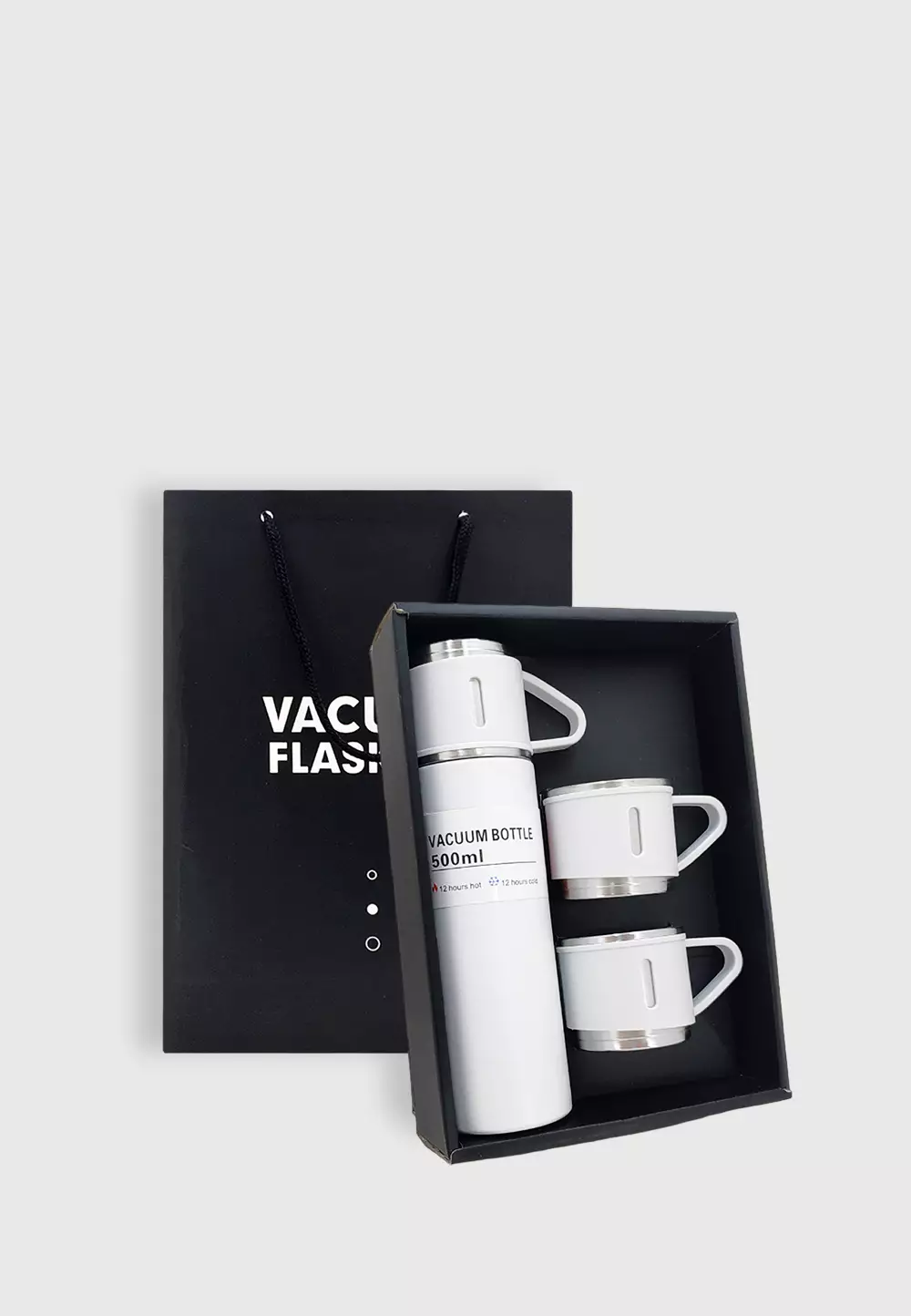 Wakakids Botol Minum Termos Cangkir Set Vacuum Flask Gift Set Hampers Tumbler Stainless Steel Panas Dingin 500ML 4In1 Venhs Hijau