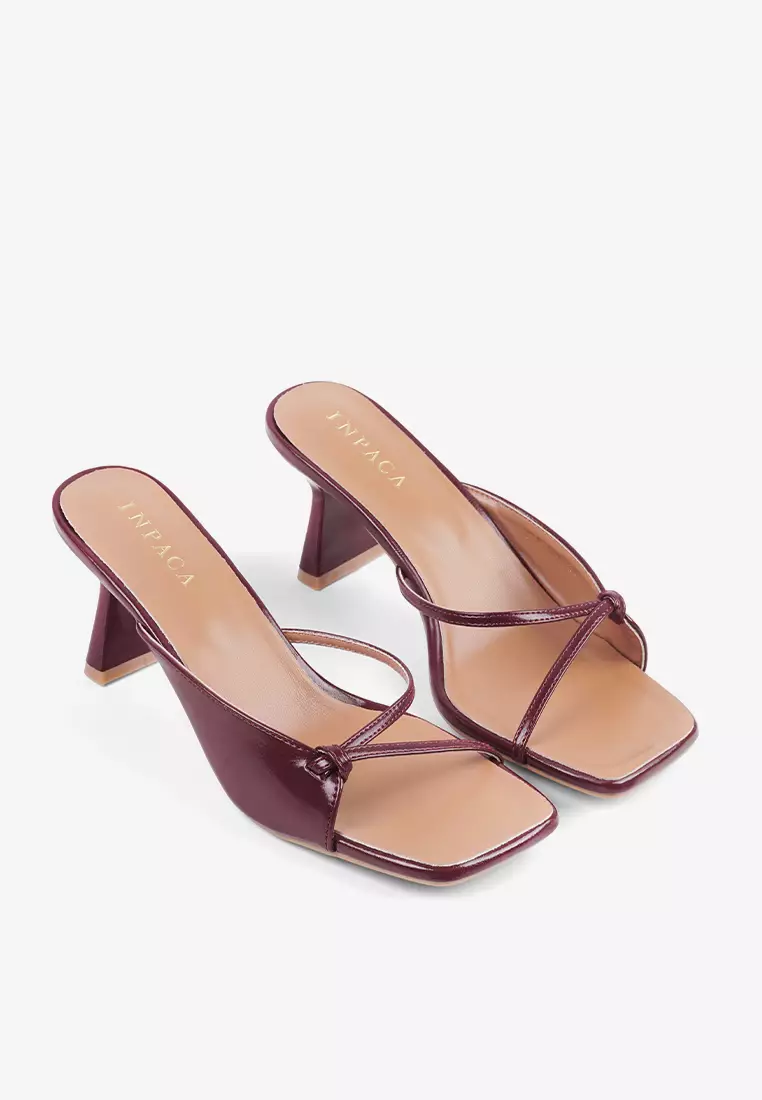 Eleanor Block Heel Sandals Square Toe Slim Minimalist Strap