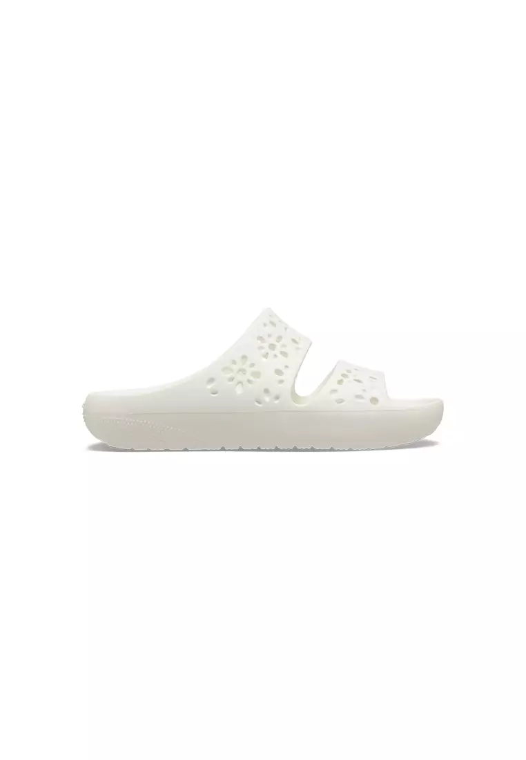 Discount on Crocs  shoes - SKU: Classic Floral Cut Out Sandal in Chalk