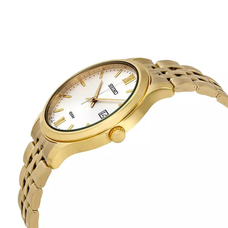 Jam Tangan Pria Seiko Classic SUR224P1 Neo White Dial Gold Stainless Steel Strap