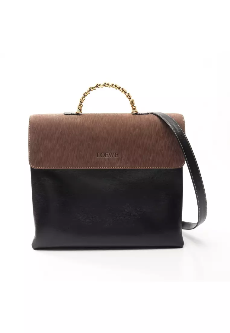 Loewe Missy Small Handbag Shoulder Bag 2way GrayBeige Leather Women