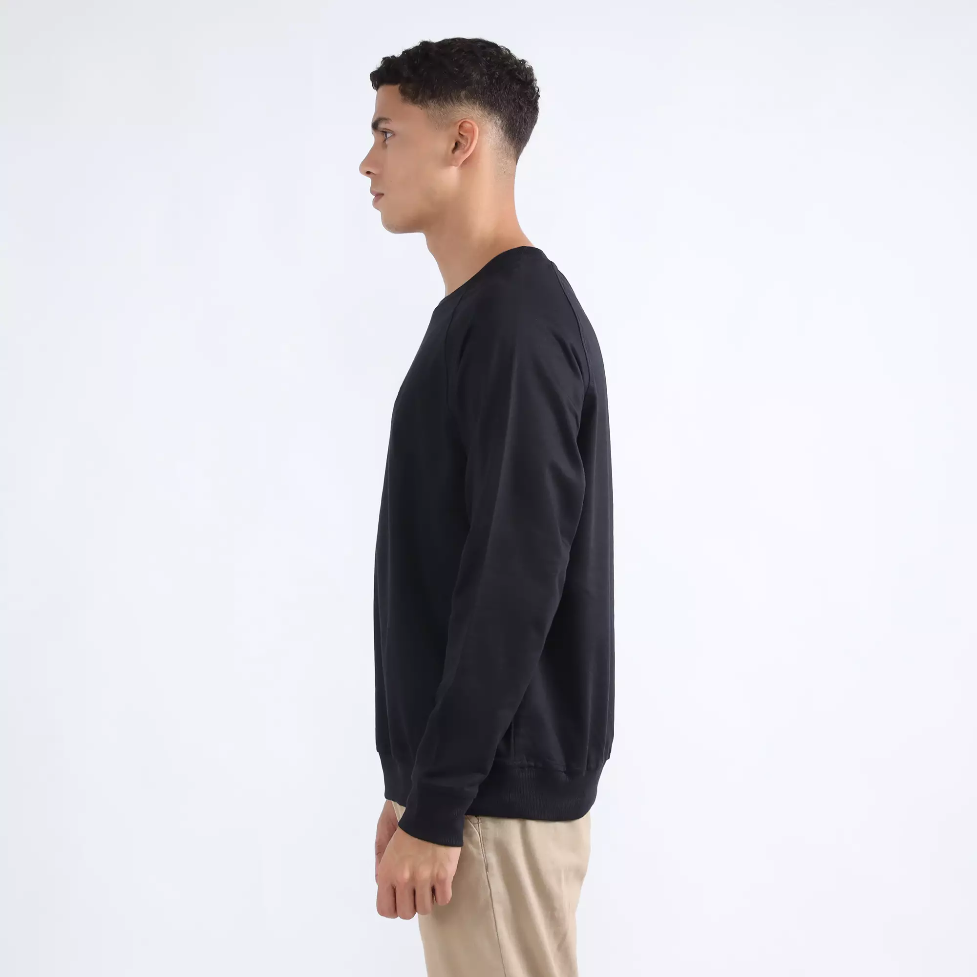 FACILITY by Larusso Work in Progress - Newton Acid Wash Crewneck - Black