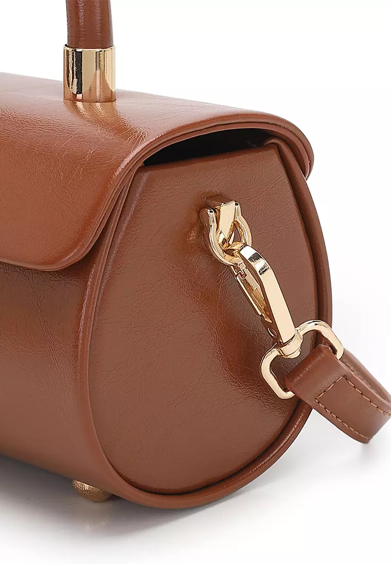 Women's Top Handle Bag / Sling Bag / Crossbody Bag / Shoulder Bag (Tas Tangan Wanita / Tas Selempang Wanita / Tas Bahu Wanita) - Cokelat