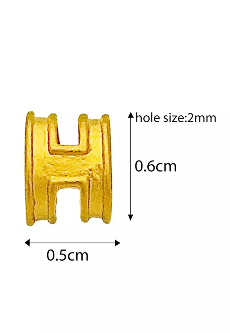 [SPECIAL] LITZ 999 (24K) Gold H Charm with 14K Gold Plated 925 Silver Chain H牌项链 EPC0145-SN