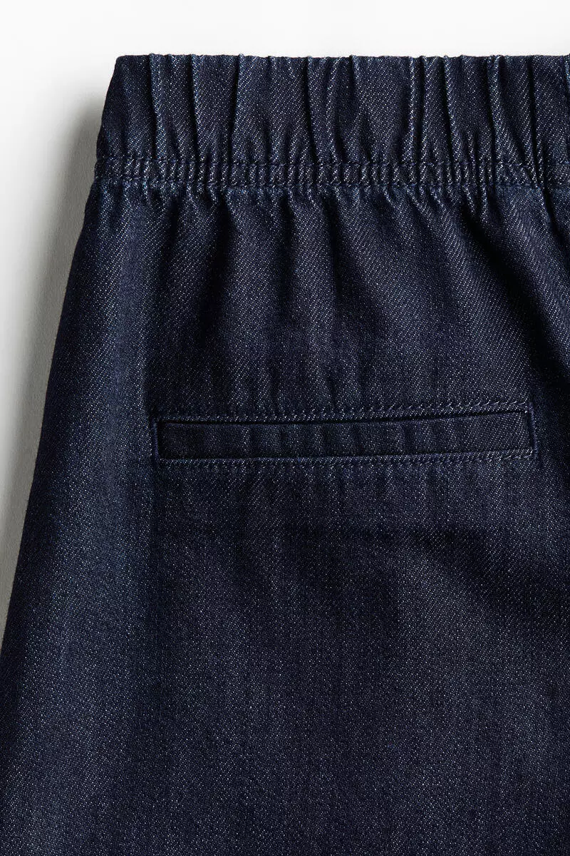Denim pull-on shorts
