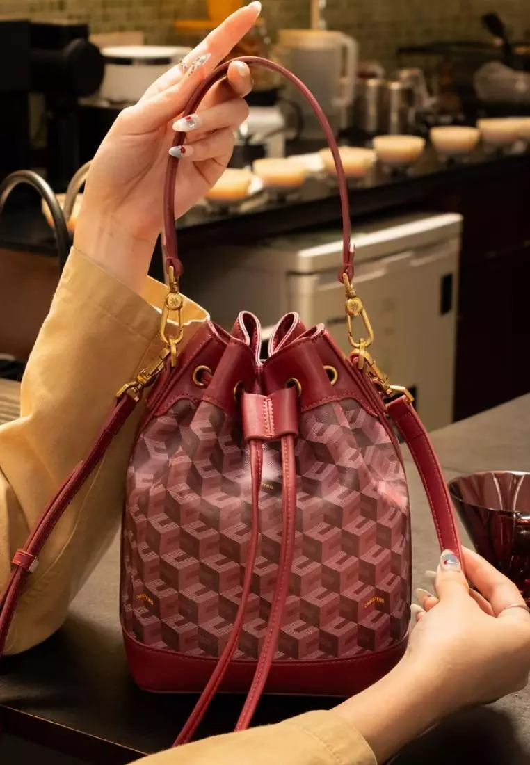 Christy Ng Giorgio Bucket Bag Burgundy